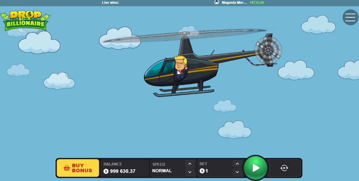 Drop The Billionaire turun başında havalanan helikopter