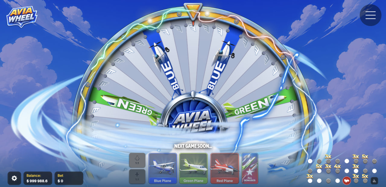 Avia Wheel inceleme demo casino oyun bonus: bilgisayarda dönen çark ve uçak kartları